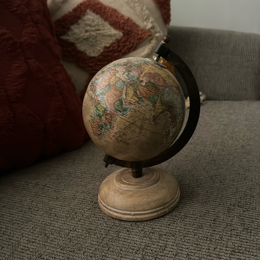 Small wood globe